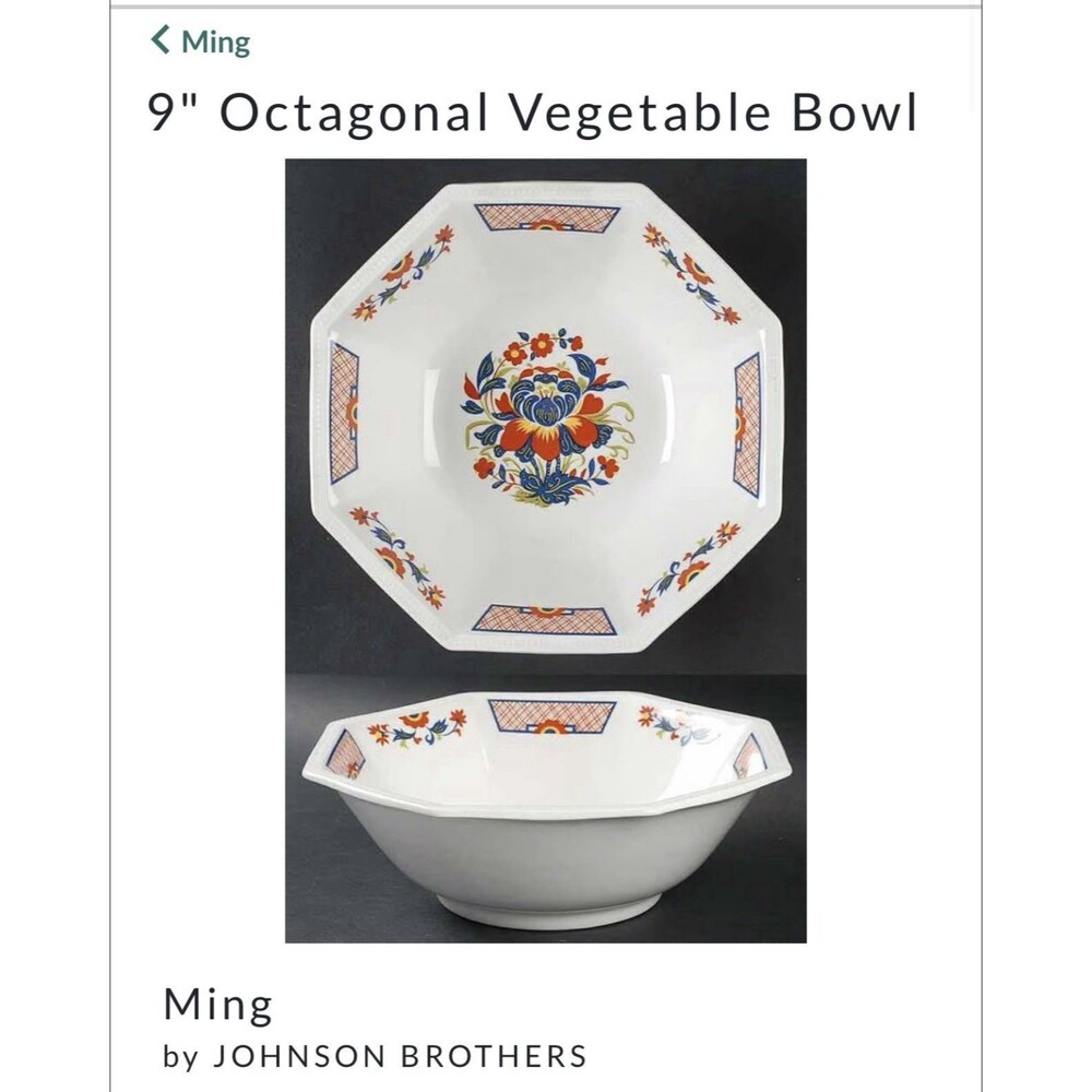 Johnson Brothers MING 9” Bowl HERITAGE OCTAGONAL